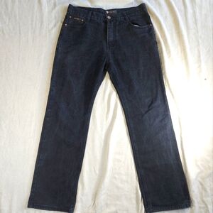 Zara Man Straight Leg Mid Rise Mens Fashion Black Denim Jeans, 34